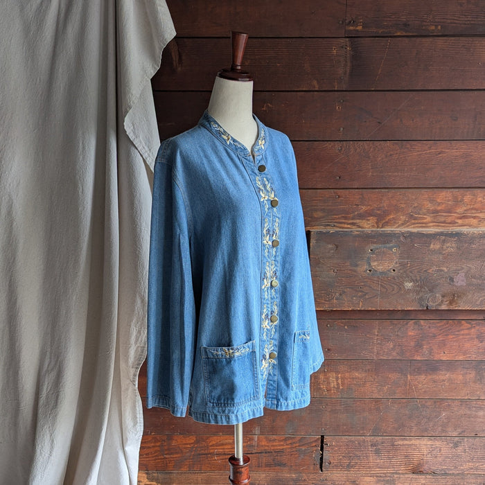 90s Vintage Embroidered Denim Jacket