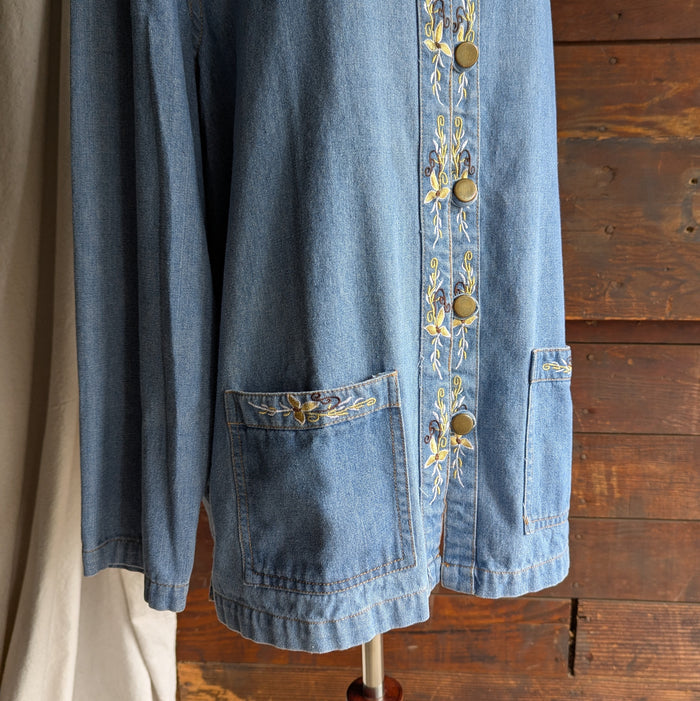 90s Vintage Embroidered Denim Jacket