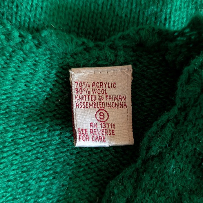 90s Vintage Embroidered Green Cardigan
