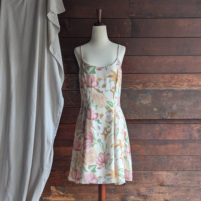 90s Vintage Flared Floral Dress