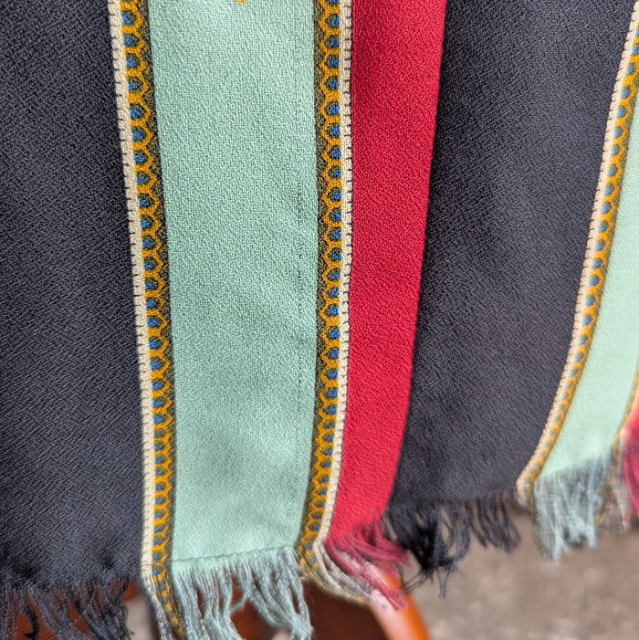 90s Vintage Fringe Hem Paisley Wrap Skirt