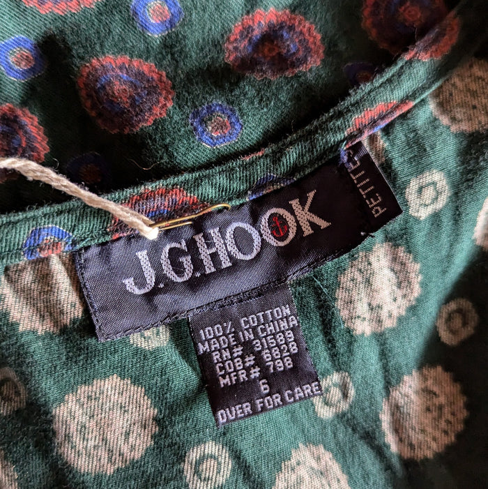 90s Vintage Green Twill Pinafore Dress