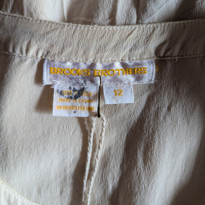 90s Vintage Ivory Silk-Crepe Blouse