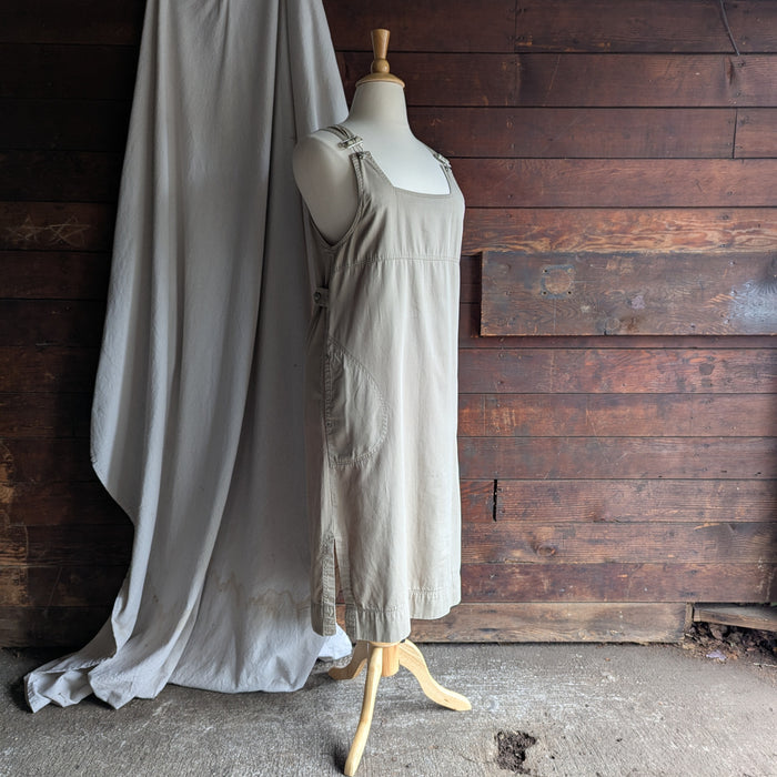 90s Vintage Khaki Twill Overall Dress