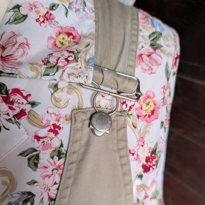 90s Vintage Khaki Twill Overall Dress