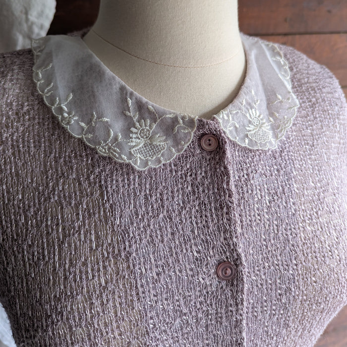 90s Vintage Lavender Short Sleeve Knit Jacket
