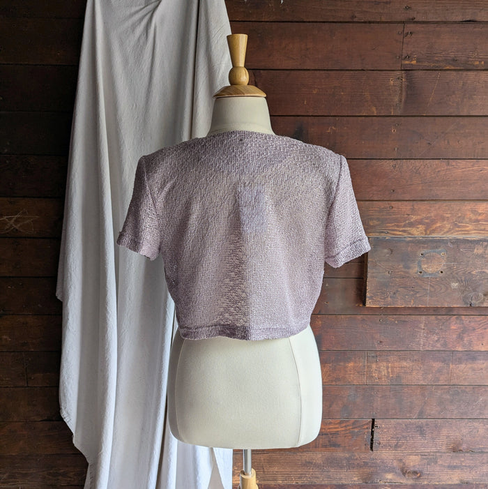 90s Vintage Lavender Short Sleeve Knit Jacket