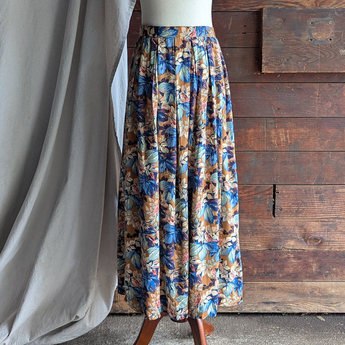 90s Vintage Leaf & Bird Print Skirt
