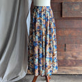 90s Vintage Leaf & Bird Print Skirt