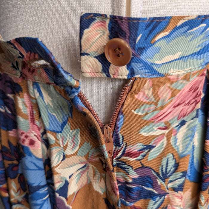 90s Vintage Leaf & Bird Print Skirt