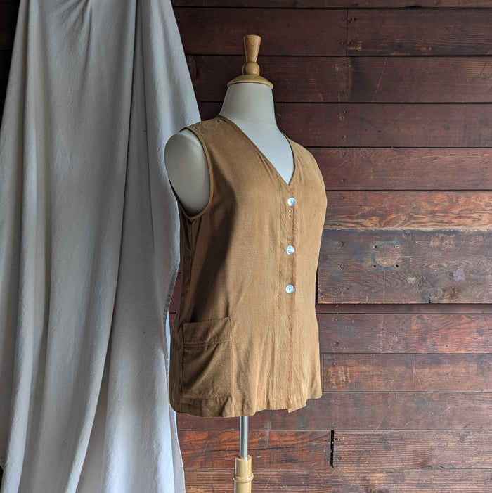 90s Vintage Long Tan Vest