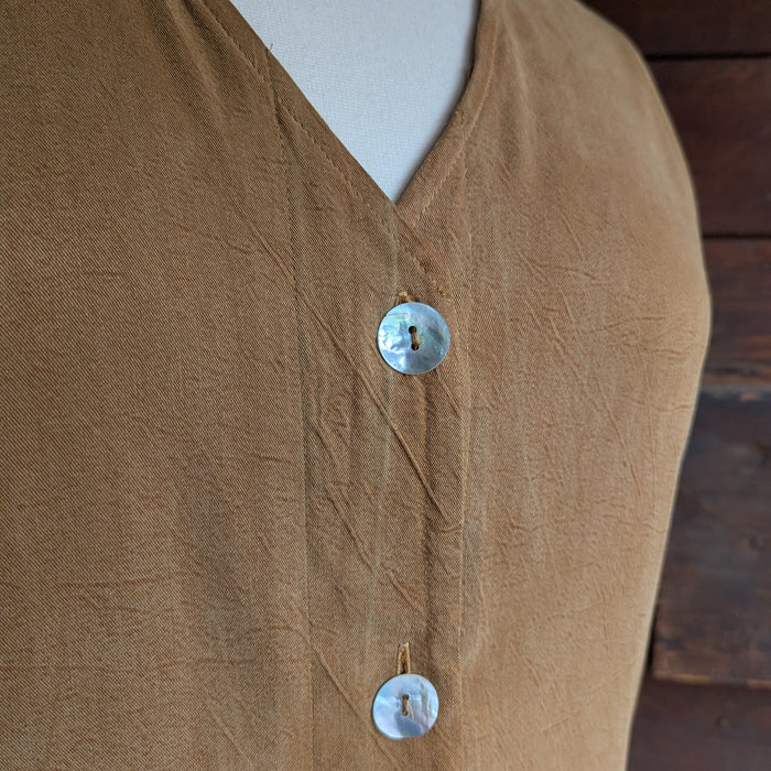 90s Vintage Long Tan Vest