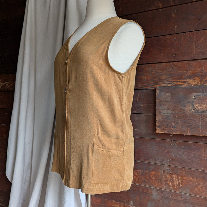 90s Vintage Long Tan Vest