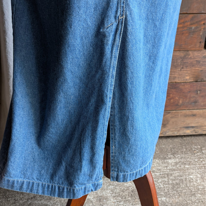 90s Vintage Maxi Denim Pinafore Dress