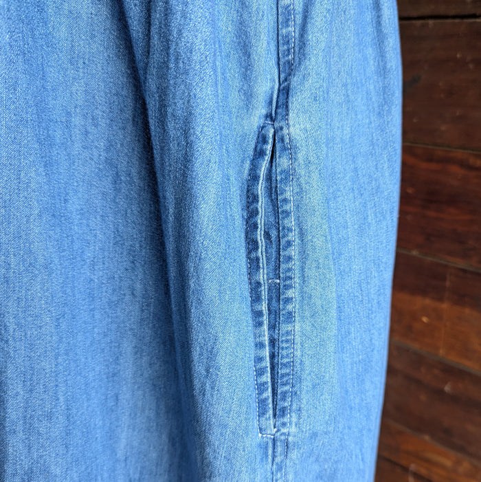 90s Vintage Maxi Denim Shirt Dress