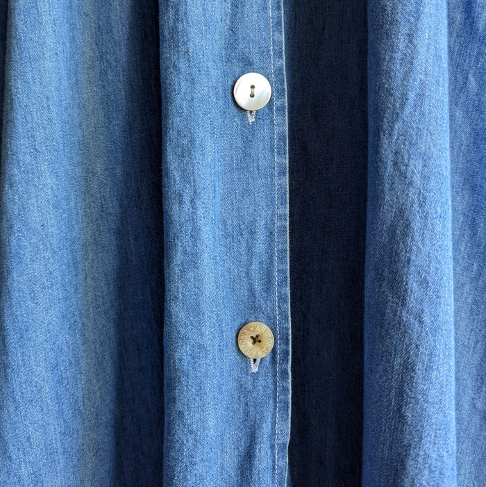 90s Vintage Maxi Denim Shirt Dress
