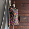 90s Vintage Olive Floral Paisley Blouse