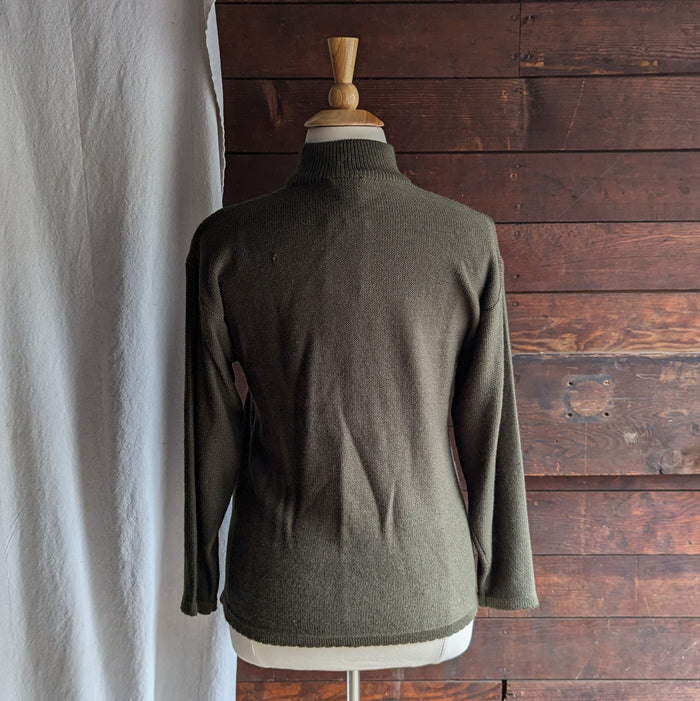 90s Vintage Olive Green Wool Blend Sweater