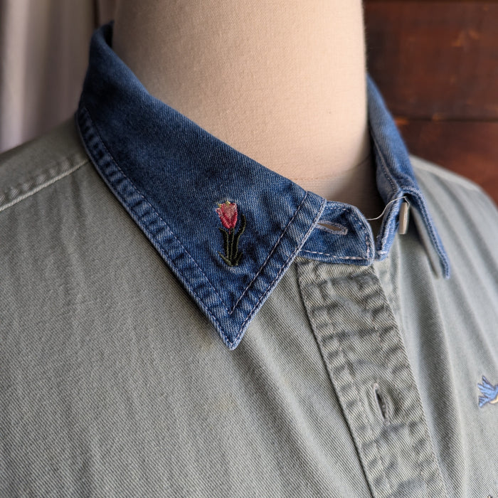 90s Vintage Plus Size Embroidered Shirt