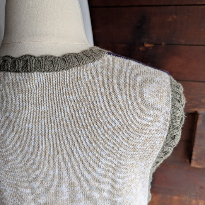 90s Vintage Plus Size Harvest Embroidered Knit Vest