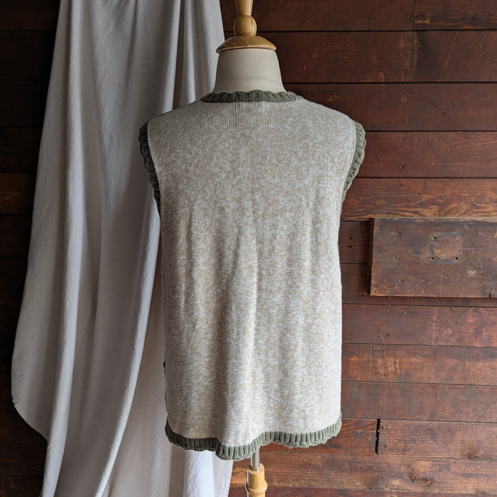 90s Vintage Plus Size Harvest Embroidered Knit Vest