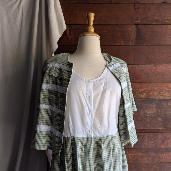 90s Vintage Plus Size Layered Gingham Dress