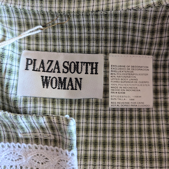 90s Vintage Plus Size Layered Gingham Dress