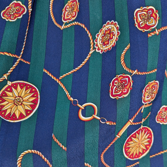 90s Vintage Plus Size Medallion Print Midi Skirt
