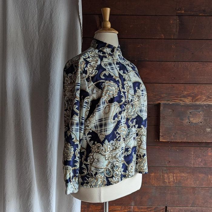 90s Vintage Plus Size Ornate Nautical Blouse
