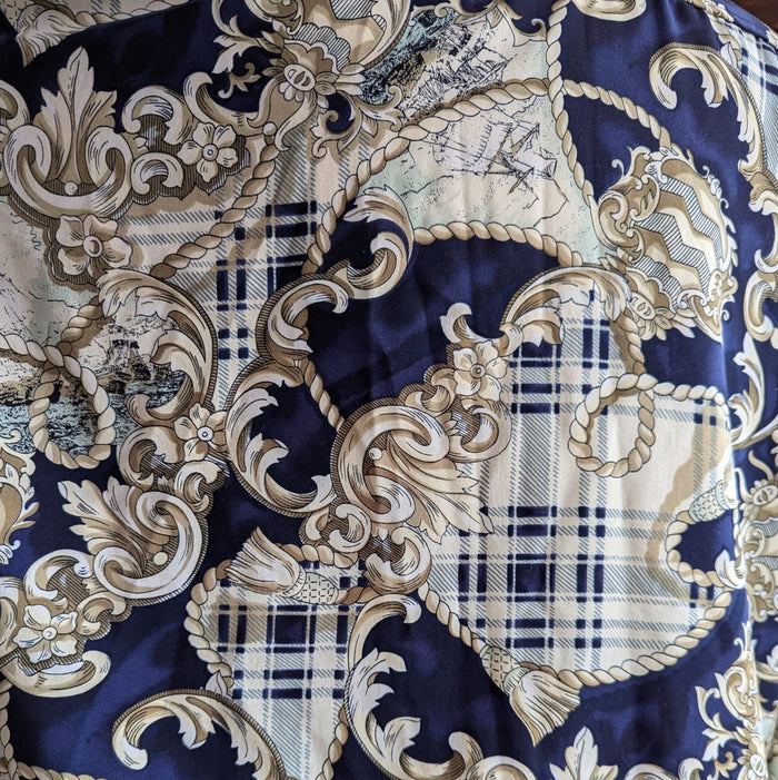90s Vintage Plus Size Ornate Nautical Blouse