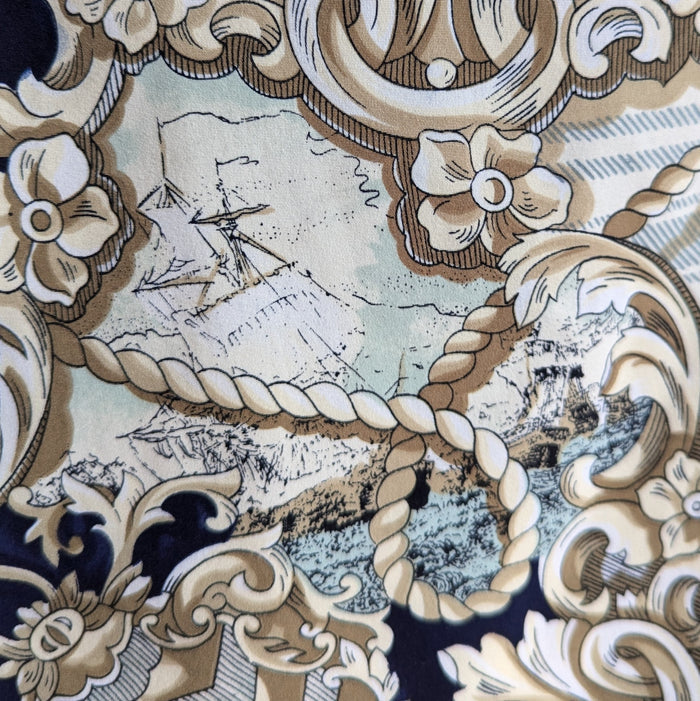 90s Vintage Plus Size Ornate Nautical Blouse