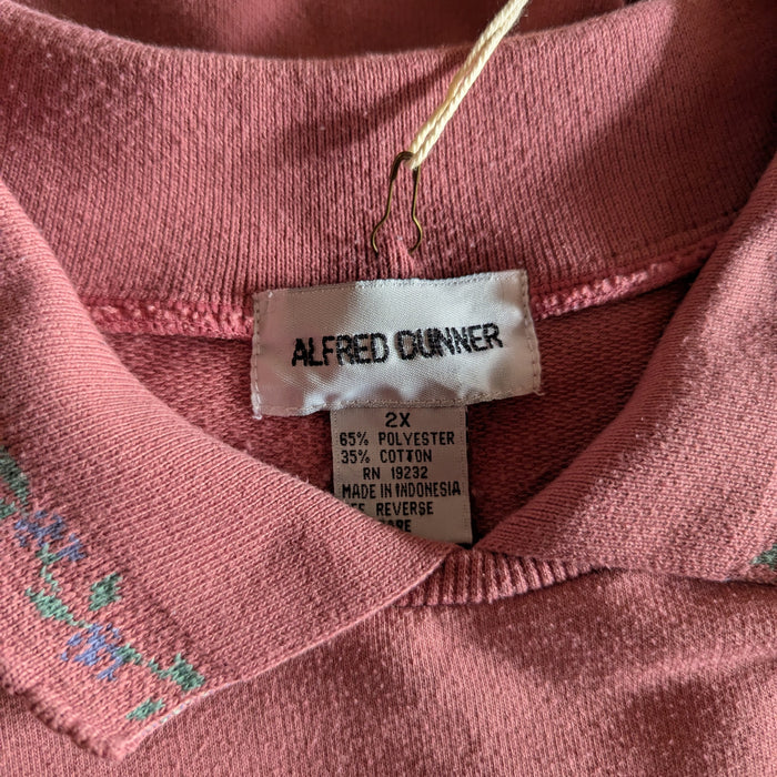 90s Vintage Plus Size Pink Embroidered Sweatshirt