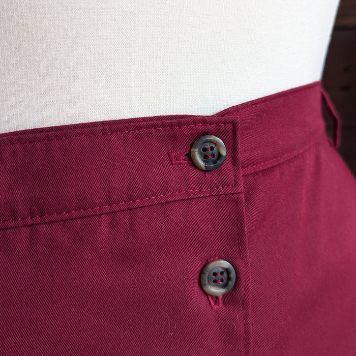 90s Vintage Plus Size Red Button-Front Skirt