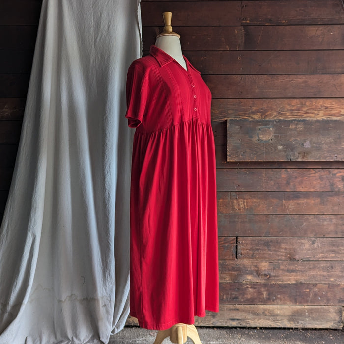 90s Vintage Plus Size Red Jersey Knit Dress