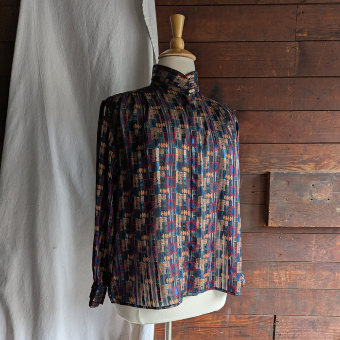 90s Vintage Plus Size Semi Sheer Blouse