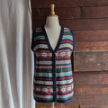 90s Vintage Plus Size Wool Blend Blue Sweater Vest