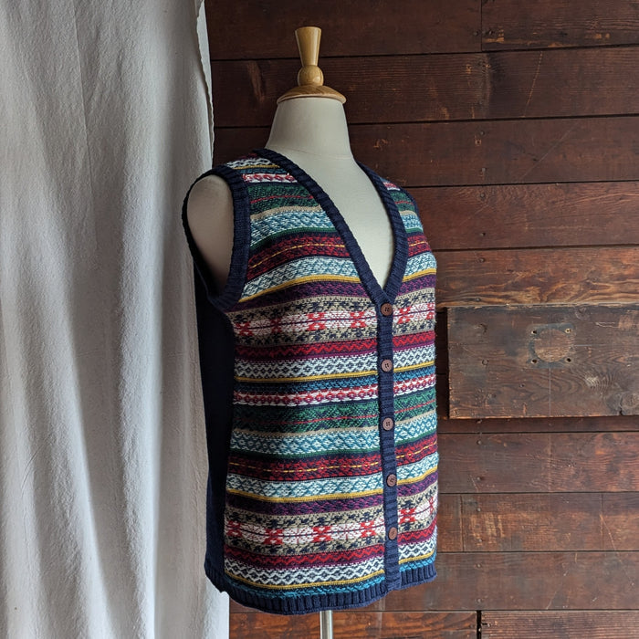 90s Vintage Plus Size Wool Blend Blue Sweater Vest