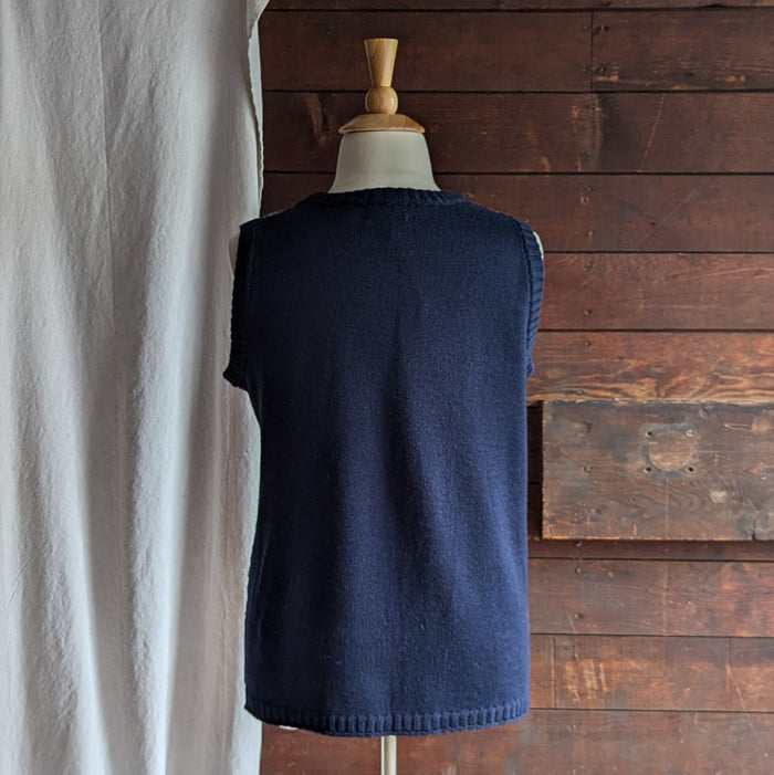 90s Vintage Plus Size Wool Blend Blue Sweater Vest