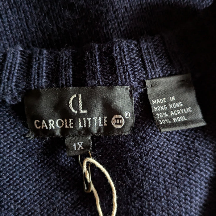 90s Vintage Plus Size Wool Blend Blue Sweater Vest