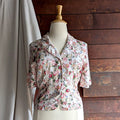 90s Vintage Sweet Short Sleeve Floral Blouse