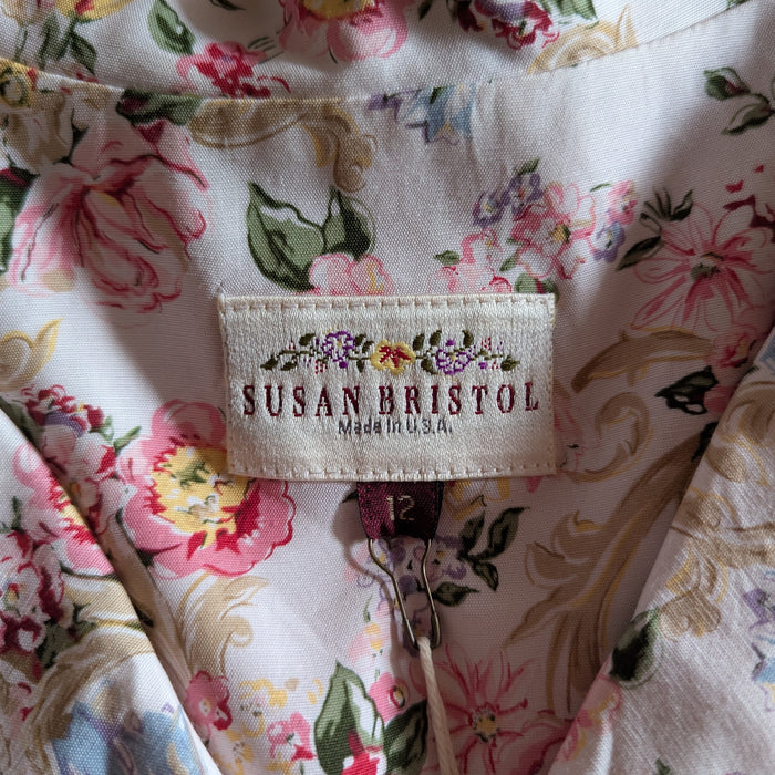 90s Vintage Sweet Short Sleeve Floral Blouse