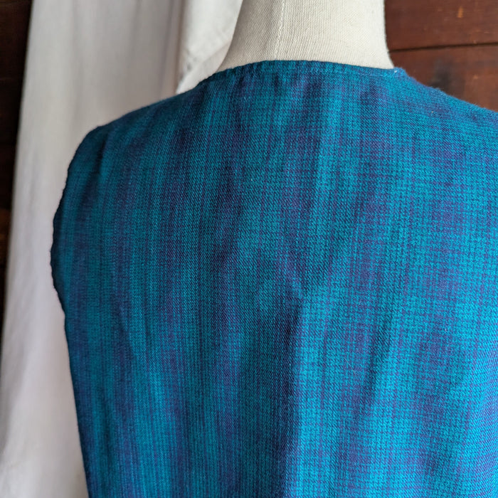 90s Vintage Teal Plaid Vest