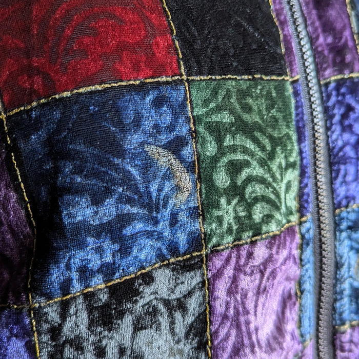 90s Vintage Velvet Patchwork Windbreaker