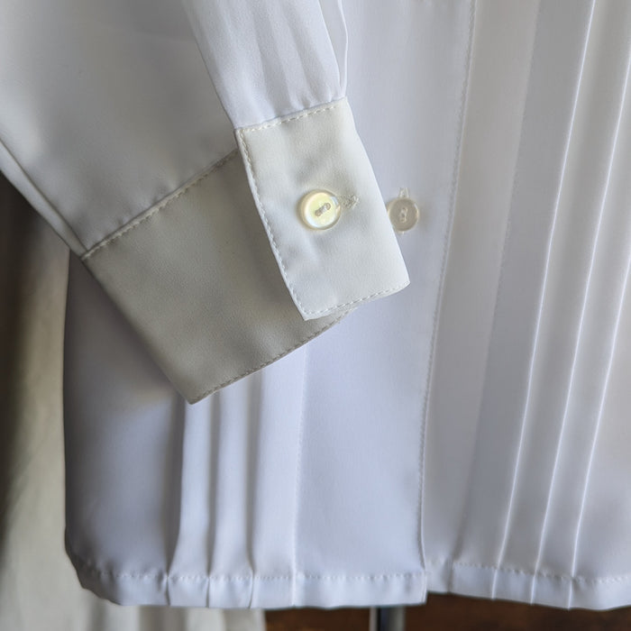 90s Vintage White Long Sleeve Boxy Blouse