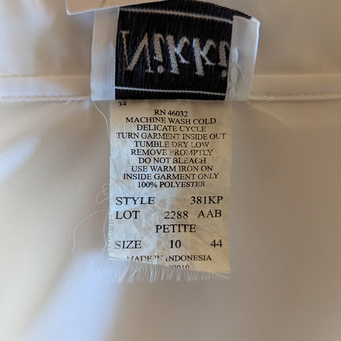 90s Vintage White Long Sleeve Boxy Blouse