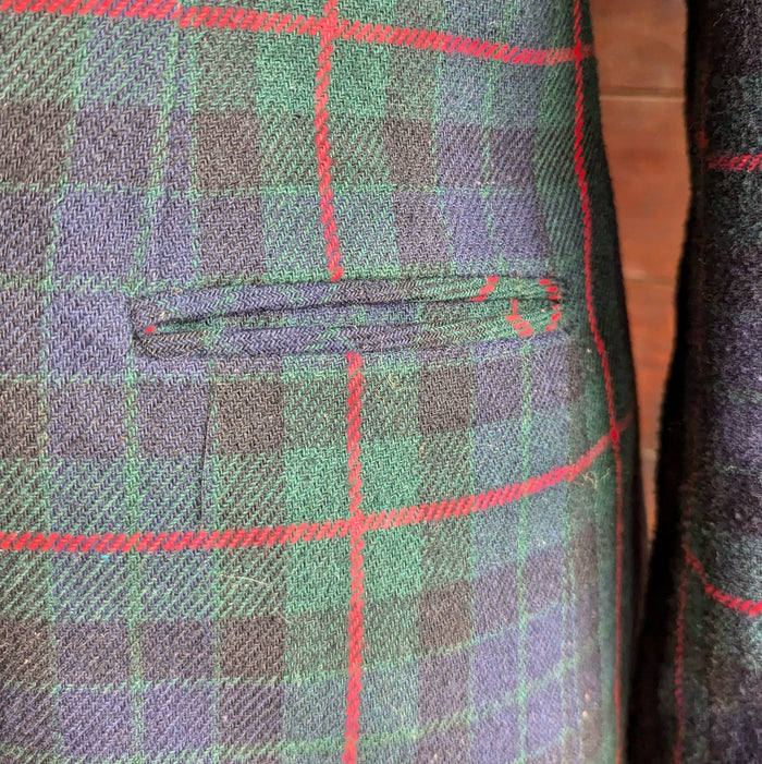 90s Vintage Wool Blend Plaid Blazer