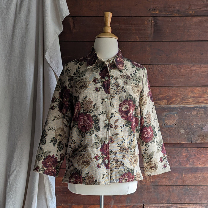 90s/Y2K Vintage Floral Tapestry Jacket