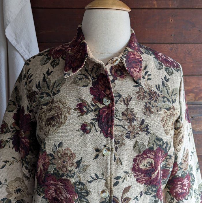 90s/Y2K Vintage Floral Tapestry Jacket