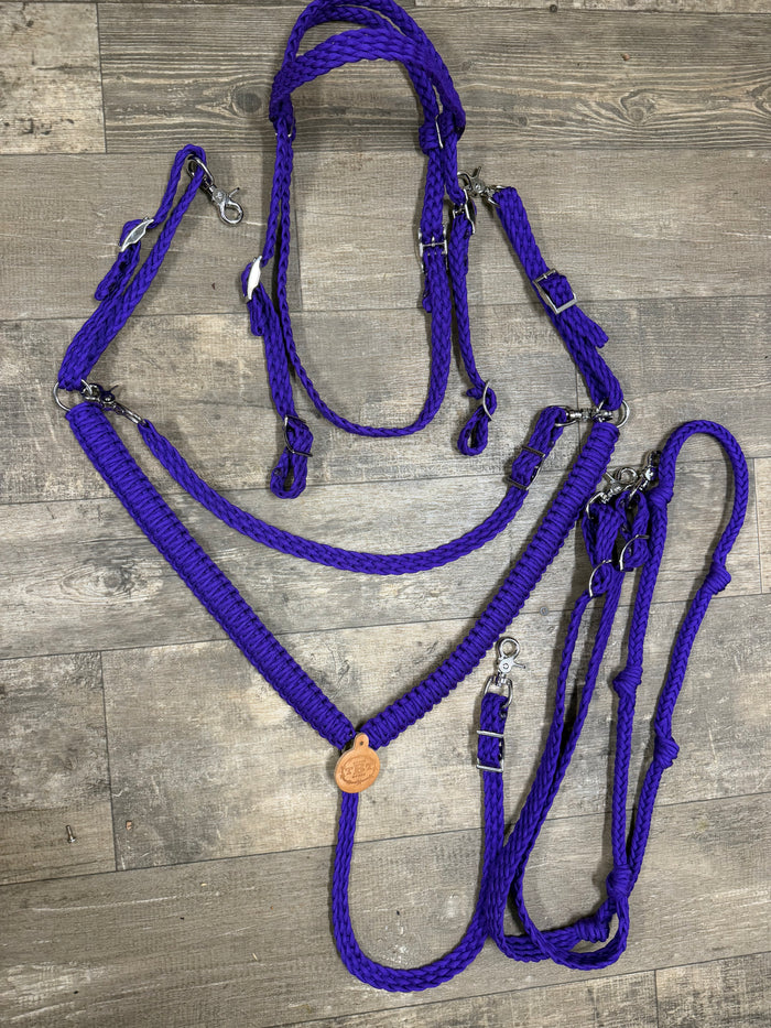 horse tack set,  (breast collar, wither strap, reins , and browband bridle)