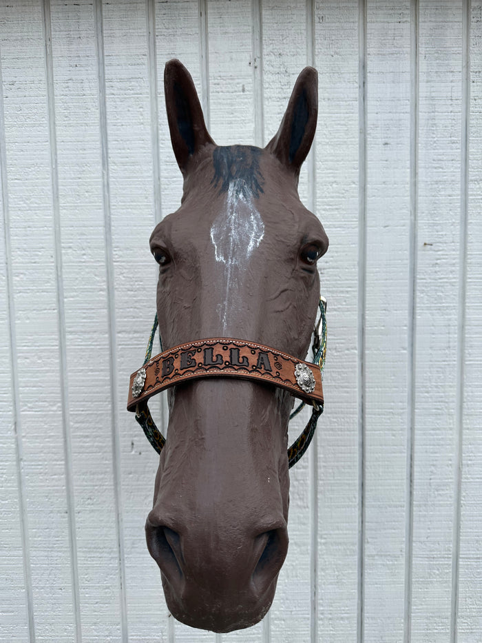 PERSONALIZED cow sunflower print nylon horse halter